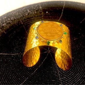 Ruby & Jade - Brass cuff